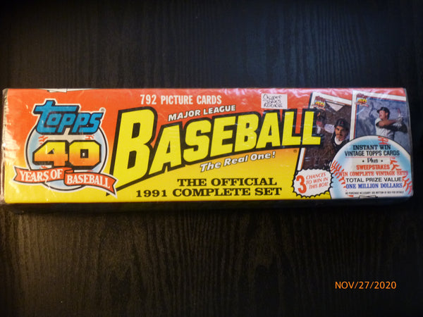 1991 Topps Baseball Card Complete Set