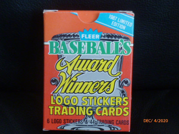 Baseball Cards- Fleer 1987 Limited Edition Baseball's Award Winners Logo Stickers & Trading Cards- Factory Sealed