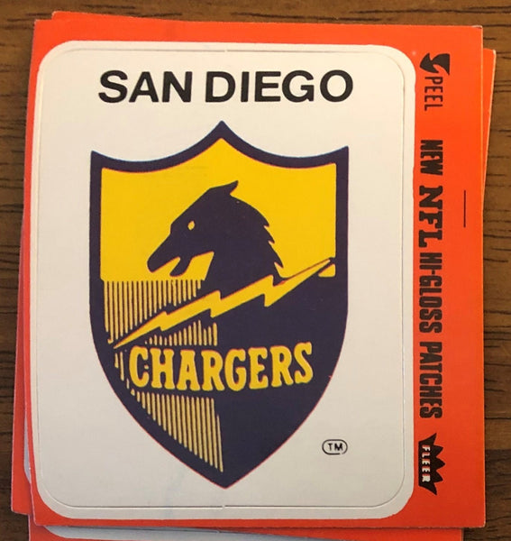 NFL 1979 Fleer Football Hi-Gloss Patch- Classic San Diego Chargers