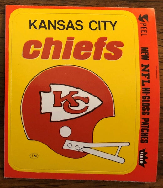 NFL 1979 Fleer Football Hi-Gloss Patch- Classic Kansas City Chiefs Helmet Patch