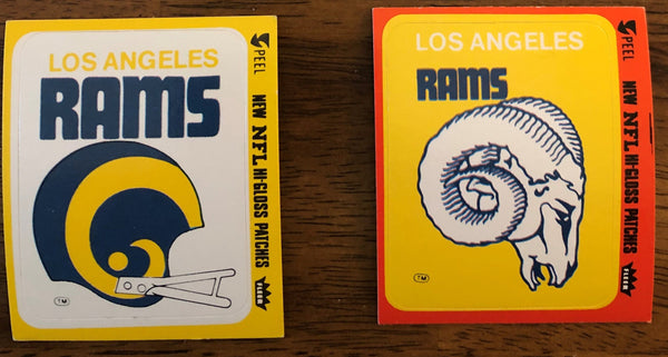 NFL 1979 Fleer Football Hi-Gloss Patch- Classic LA Rams Helmet & Logo