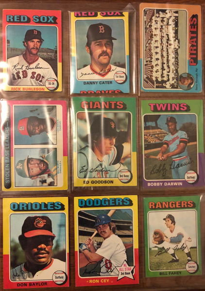 1975 Topps Baseball Card Lot of 16 stars