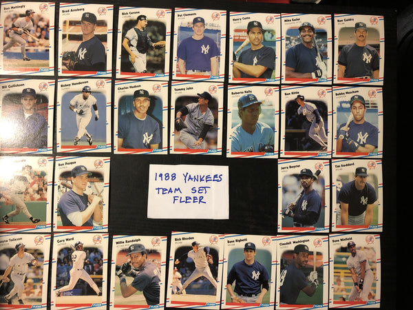 1990 Fleer Baseball Cards- Team Set:  New York Yankees