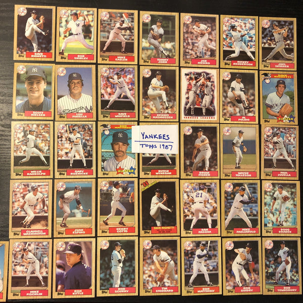 1987 Topps Baseball Cards: Team Set 1987 Yankees