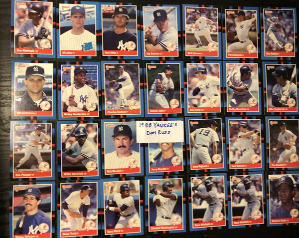 1988 Don Russ Baseball Cards: 1988 Yankees Team Set