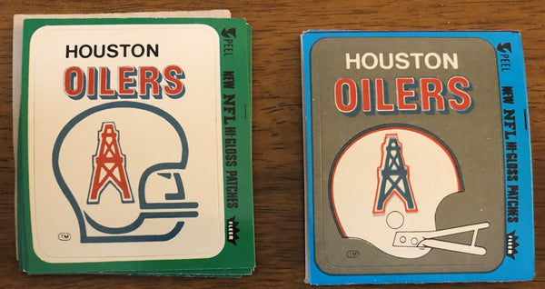 NFL 1979 Fleer Football Hi-Gloss Patch- Classic Huston Oilers ( Now Titians) Helmet & Logo